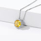 April Diamond Birthstone Halo Necklace Round Cut Pendant For Women BIRTHSTONES JEWELRY