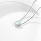 Sterling Silver Heart Opal Necklace For Women