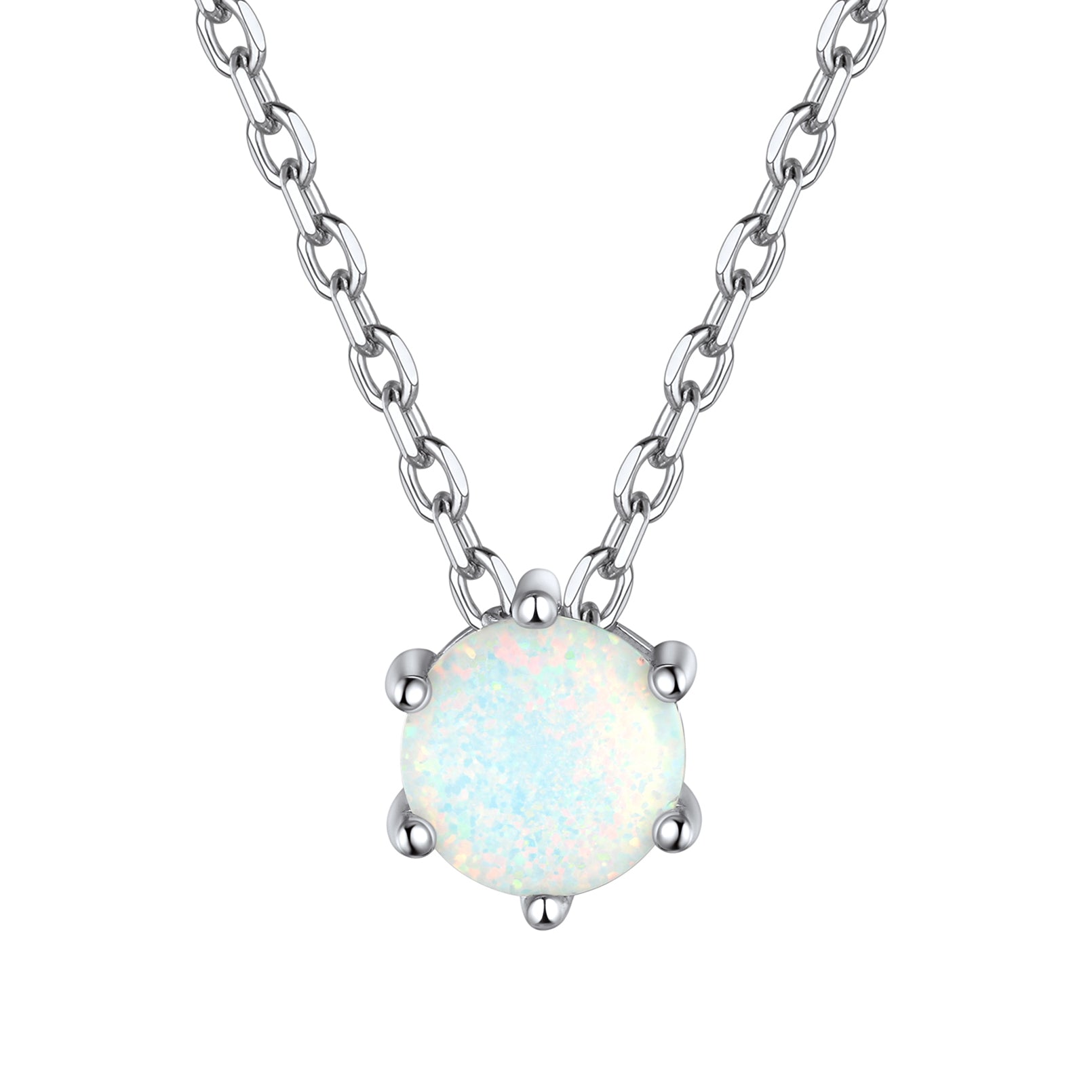 ⚡Flash Sale Sterling Round Cut Opal Necklace