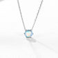 Sterling Silver Round Moonstone Pendant Necklace