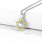 Sterling Silver Sun Moonstone Pendant Necklace