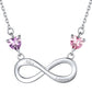 Sterling Silver Custom Heart Birthstone Infinity Necklace