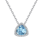 Sterling Silver Triangle Halo Birthstone Necklace