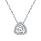 Sterling Silver Triangle Halo Birthstone Necklace