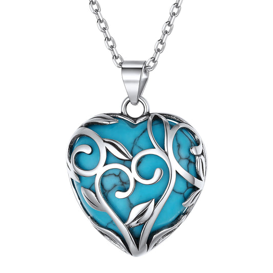 Sterling Silver Celtic Heart Birthstone Healing Stone Necklace
