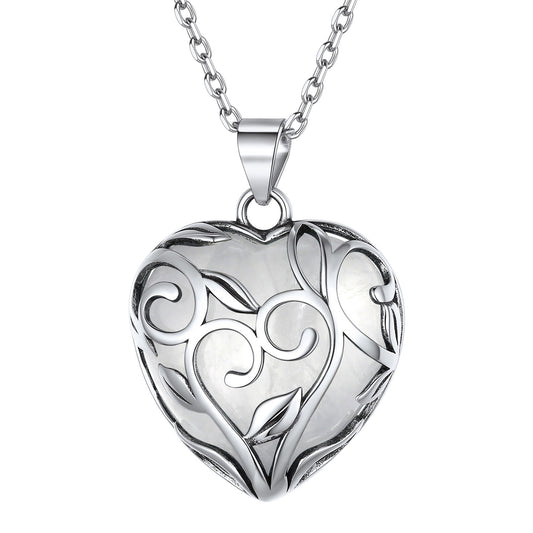 Sterling Silver Celtic Heart Birthstone Healing Stone Necklace