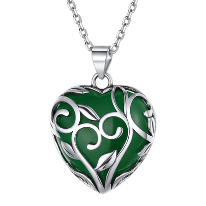 Sterling Silver Celtic Heart Birthstone Healing Stone Necklace