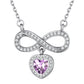 Sterling Silver Infinity Heart Birthstone Cubic Zirconia Necklace