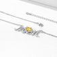 Sterling Silver Heart Birthstone Mom Necklace