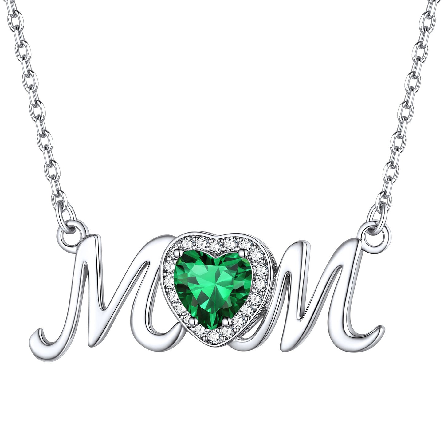 Birthstone Mom Necklace Emerald
