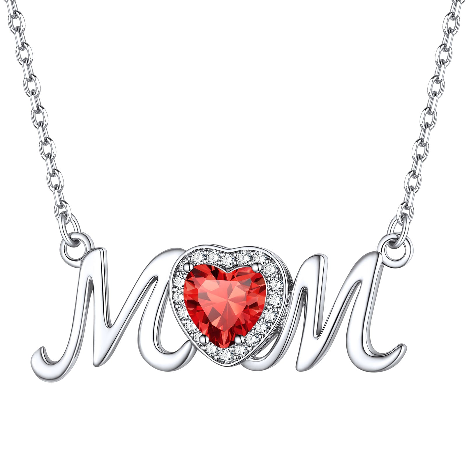 Birthstone Mom Necklace Ruby