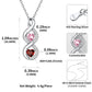 Custom Name CZ Infinity Necklace With 2 Heart Birthstones