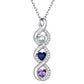 Custom Name Cubic Zirconia Infinity Necklace With 3 Heart Birthstones