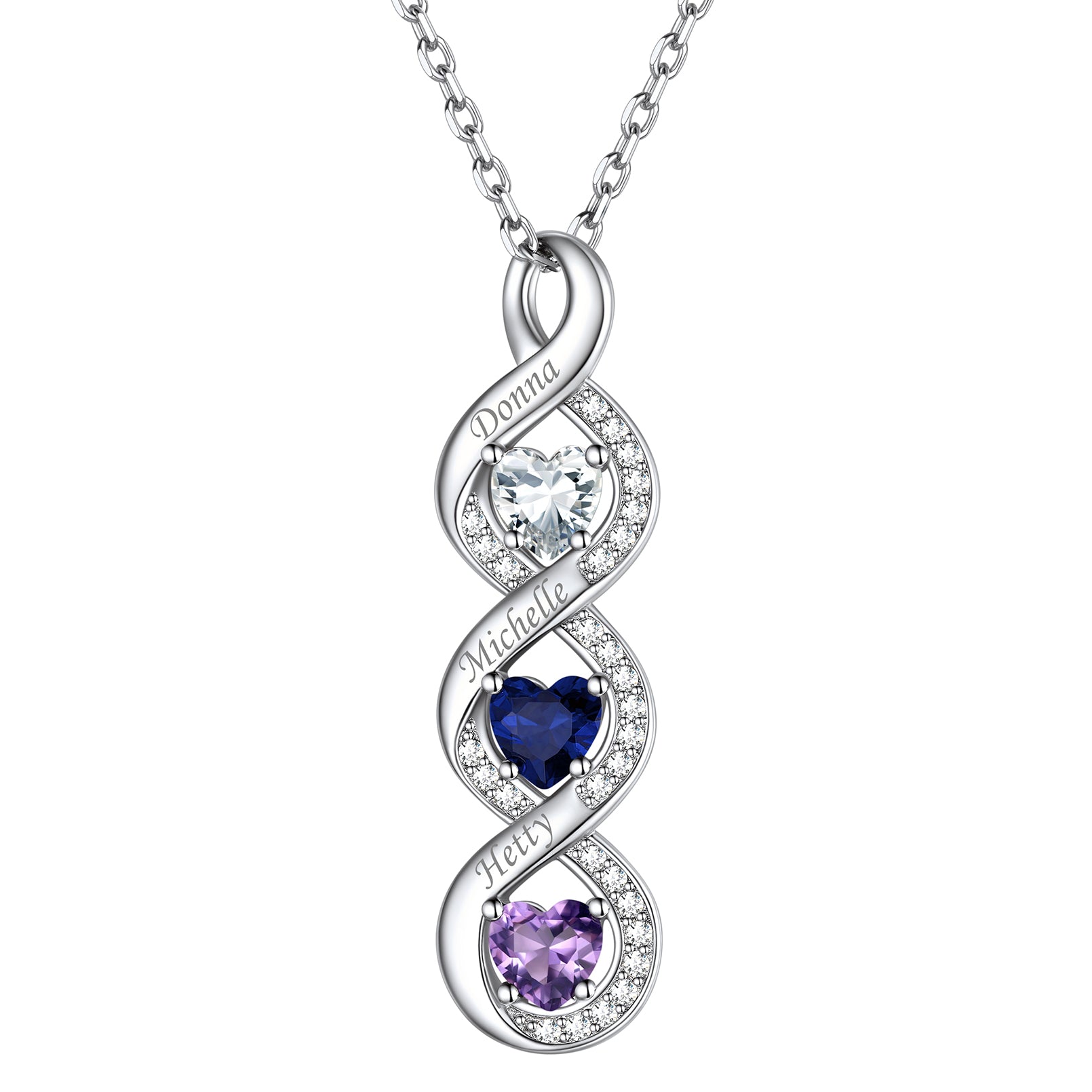 Birthstone Infinity Necklace for Mom