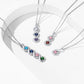 Personalized Cubic Zirconia Infinity Necklace With 4 Heart Birthstones