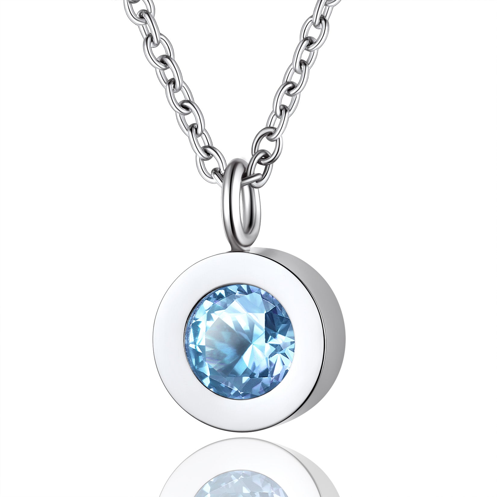 Personalized Round Cut Birthstone Necklace for Women BIRTHSTONES JEWELRY