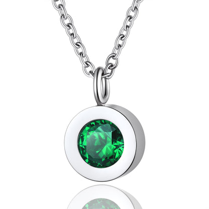 Personalized Round Cut Birthstone Necklace for Women BIRTHSTONES JEWELRY