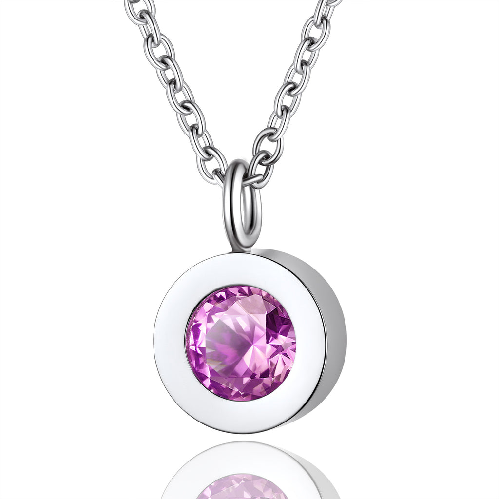 Personalized Round Cut Birthstone Necklace for Women BIRTHSTONES JEWELRY