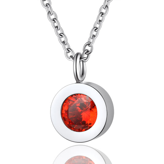 Personalized Round Cut Birthstone Necklace for Women BIRTHSTONES JEWELRY