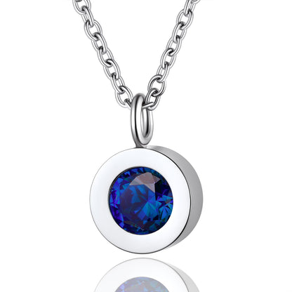 Personalized Round Cut Birthstone Necklace for Women BIRTHSTONES JEWELRY