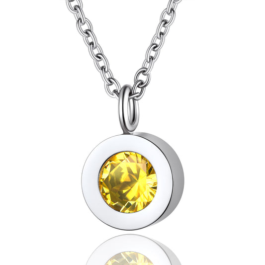 Personalized Round Cut Birthstone Necklace for Women BIRTHSTONES JEWELRY