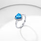 Adjustable Sterling Silver Heart Halo Birthstone Promise Ring