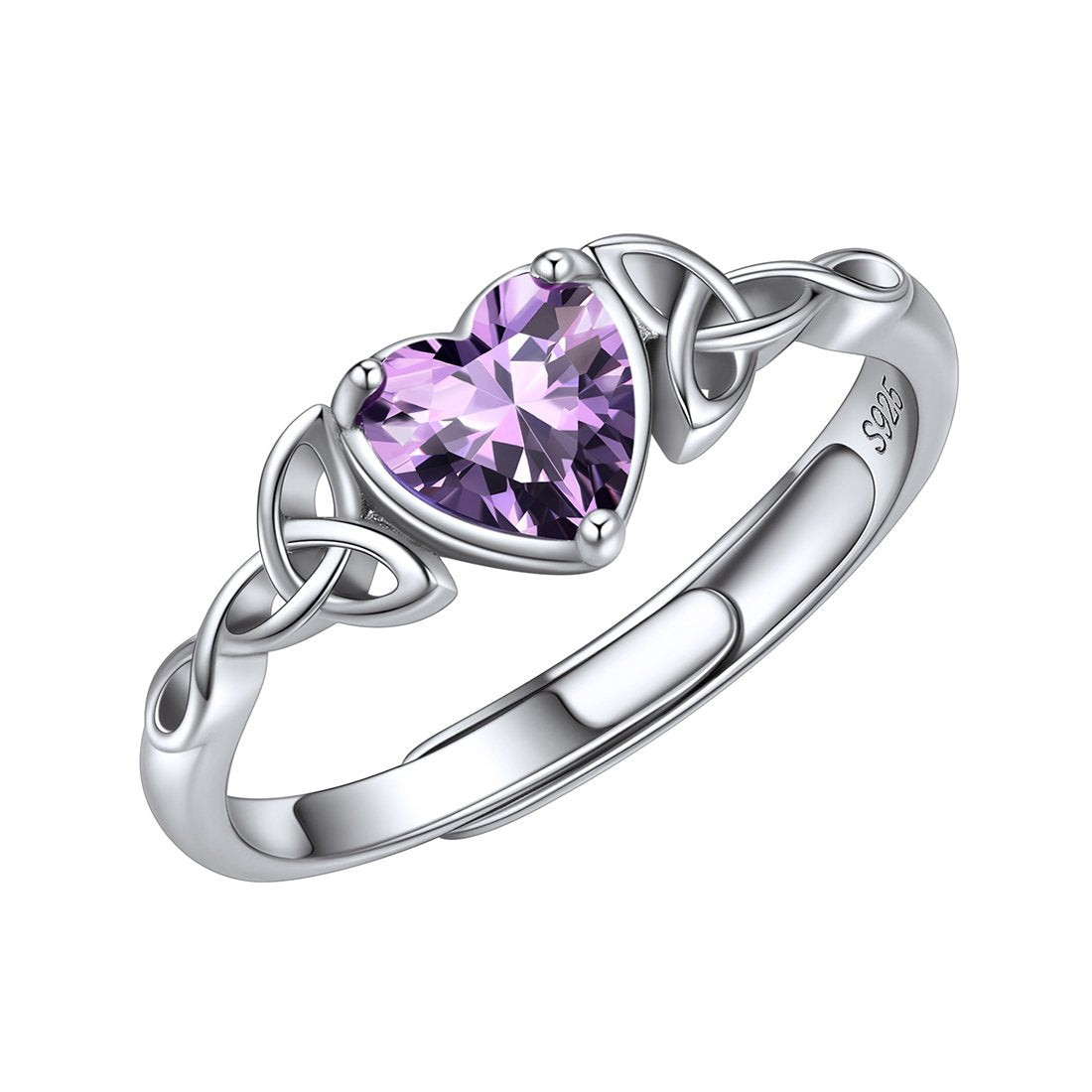Sterling Silver Celtic Knot Promise Ring For Women With December Tanzanite BIRTHSTONES JEWELRY