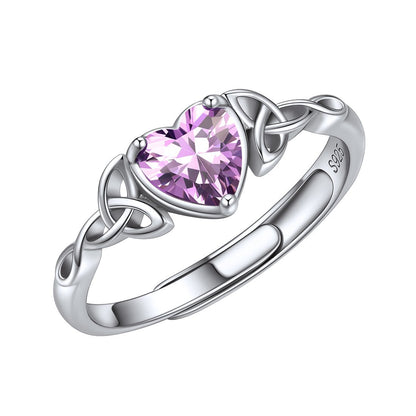 Sterling Silver Celtic Knot Promise Ring For Women With December Tanzanite BIRTHSTONES JEWELRY