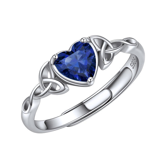 Sterling Silver Celtic Knot Promise Ring For Women With December Tanzanite BIRTHSTONES JEWELRY