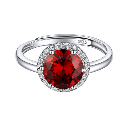 August Birthstone Peridot Halo Promise Ring Sterling Silver Round Cut BIRTHSTONES JEWELRY