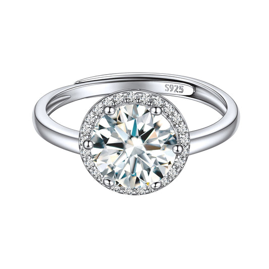 August Birthstone Peridot Halo Promise Ring Sterling Silver Round Cut BIRTHSTONES JEWELRY