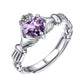 Sterling Silver Claddagh Heart Birthstone Ring For Women