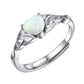 Sterling Silver Celtic Knot Heart Opal Ring For Women