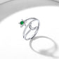 Sterling Silver Adjustable Moon Star Birthstone Ring For Women