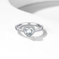 Sterling Silver Heart Cubic Zirconia Engagement Rings For Women