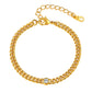 Gold Chain Birthstone Cuban Link Bracelet For Women
