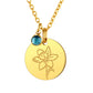Personalized Birth Flower Birthstone Coin Necklace