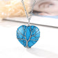 Collier en cristal de coeur enveloppé d’arbre de vie
