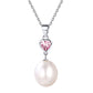 Collier avec pendentif en forme de cœur et de perles en argent sterling avec pierre de naissance