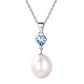 Sterling Silver Heart Pearl Birthstone Pendant Necklace