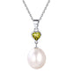Sterling Silver Heart Pearl Birthstone Pendant Necklace