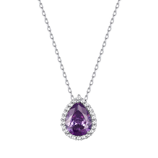 February Teardrop Birthstone Necklace