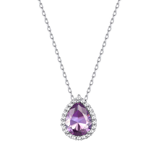 June Teardrop Birthstone Necklace