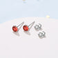 Sterling Silver Circle Dot Birthstone Stud Earrings For Women