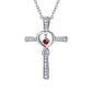 S925 Cross Necklace With October Birthstone Tourmaline For Women BIRTHSTONES JEWELRY