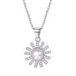 Sterling Silver Cubic Zirconia Sun Pearl Pendant Necklace