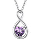 Sterling Silver Heart Birthstone Infinity Necklace For Women