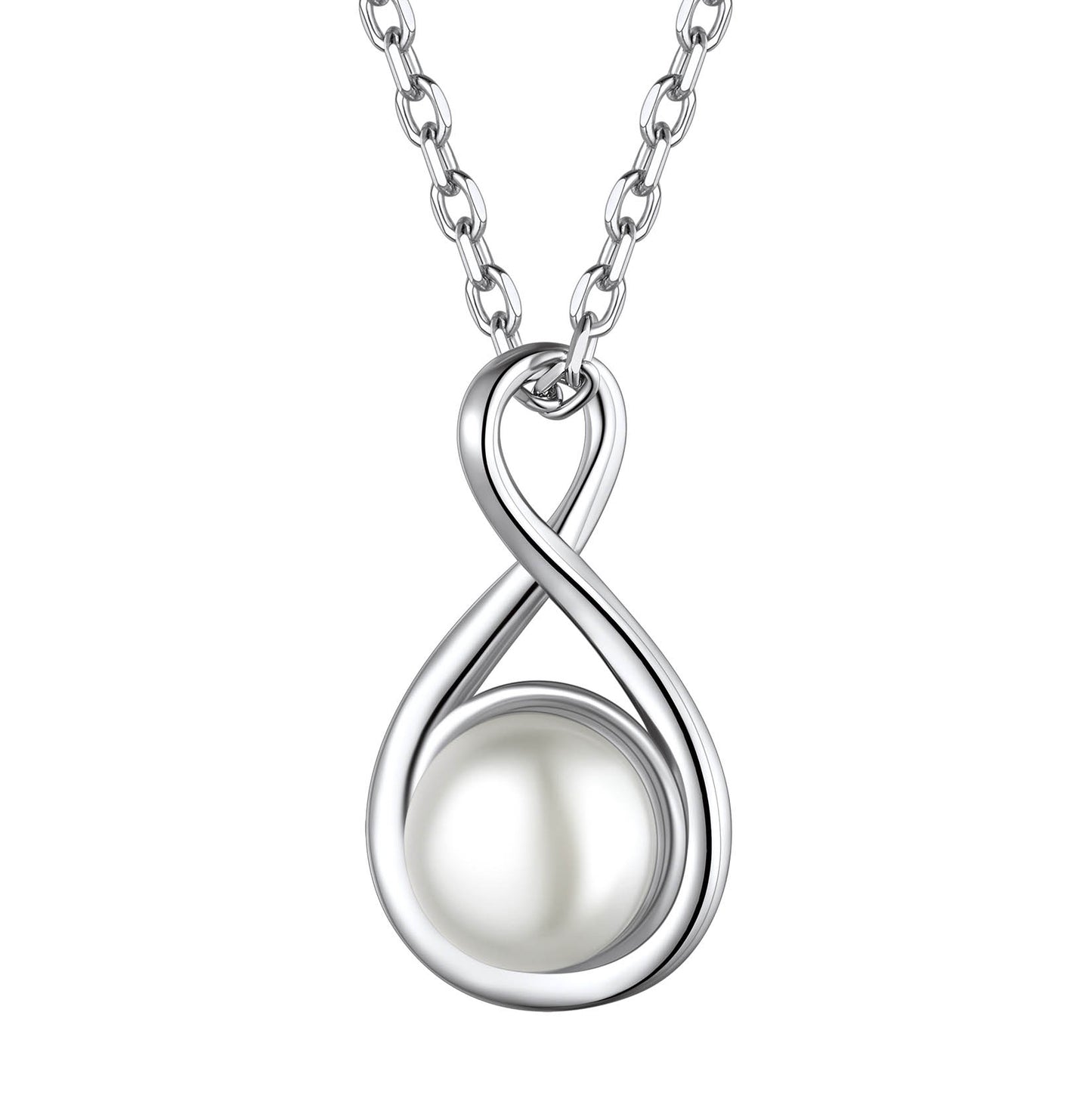 Collier à breloques en argent sterling avec pendentif en perles infinies