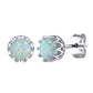 Boucles d'oreilles à tige en forme de couronne d'opale en argent sterling