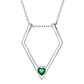 Sterling Silver Birthstone Ring Holder Pendant Necklace For Women